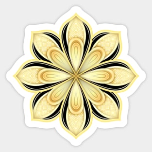 Gold and Black Beautiful Decorative Ornate Mandala Sticker
